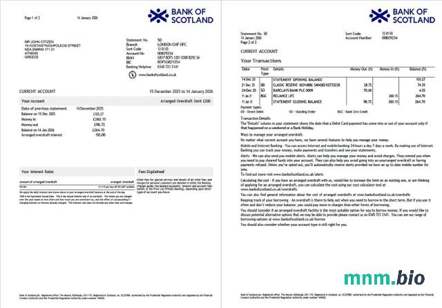 UK Wise Payments konto statement szablon Worda i PDF